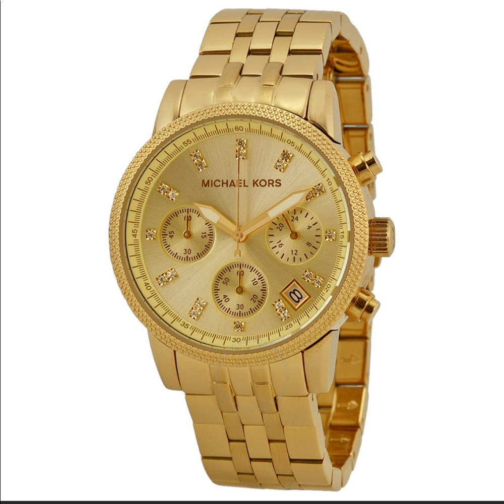 Michael Kors-Ritz Chronograph Gold Ladies Watch